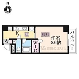 フクダ不動産新大宮マンション 5階1Kの間取り