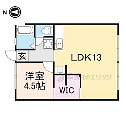 南ハイツ 1階1LDKの間取り