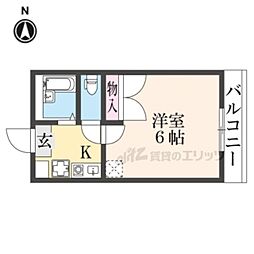 近鉄天理線 天理駅 徒歩20分の賃貸アパート 3階1Kの間取り