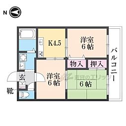 サンモール新大宮 3階3DKの間取り