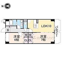 フェリス 3階2LDKの間取り