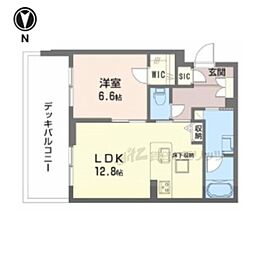 ジェイエイチエスプレミア西大寺 1LDKの間取図画像
