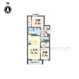 シャーメゾンアイメール 2LDKの間取図画像
