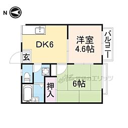 エステートピアオクムラ 2DKの間取図画像
