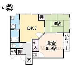 ナウ・アットワン 2DKの間取図画像