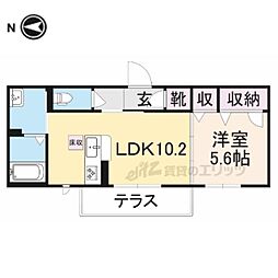 リボーン谷田 1LDKの間取図画像