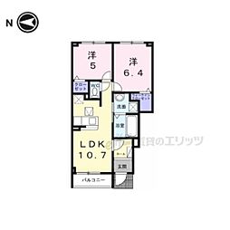レジデンス マドカ 2LDKの間取図画像