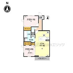 ?aison de Pino 2LDKの間取図画像
