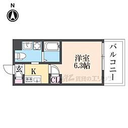 オリーブミネット郡山九条 1Kの間取図画像