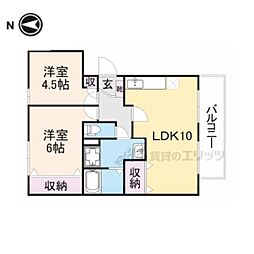 ピア 2LDKの間取図画像