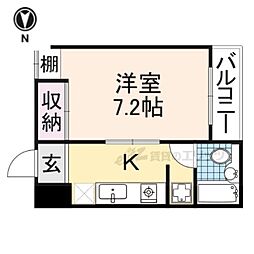 サニーハイツ 1Kの間取図画像