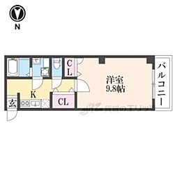 グラディオ新大宮 1Kの間取図画像