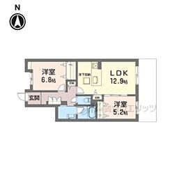 シャーメゾン 平城山 2LDKの間取図画像