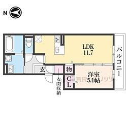 ルーエ 1LDKの間取図画像