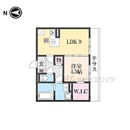 シュエット 1LDKの間取図画像