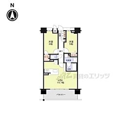 プレイズ奈良新大宮 2LDKの間取図画像
