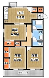 セントラルプラザ 3LDKの間取図画像