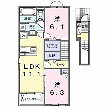 パーク　ヴィラ　Ｋ 203 ｜ 群馬県伊勢崎市連取元町229-5（賃貸アパート2LDK・2階・58.60㎡） その2