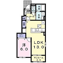 カレント　ＹＫ 101 ｜ 群馬県高崎市阿久津町1441番1（賃貸アパート1LDK・1階・50.05㎡） その2