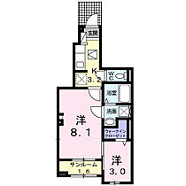 クラール　島野　Ｂ 103 ｜ 群馬県高崎市島野町字一ツ谷1160-1、-2、-3、-4及（賃貸アパート2K・1階・36.96㎡） その2