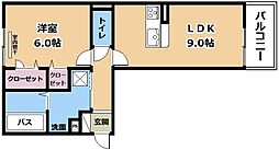 BRANSIA膳所 3階1LDKの間取り