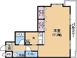 メゾン寿 4階1Kの間取り