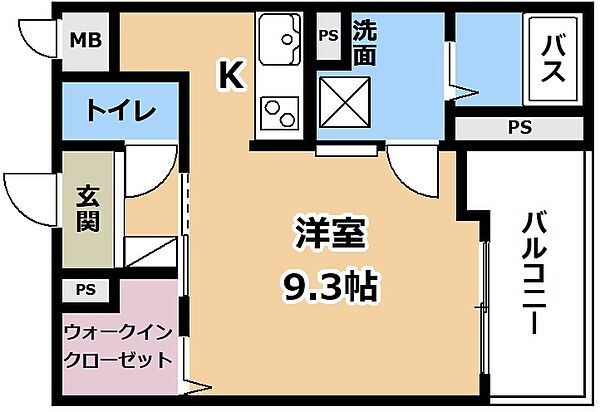 セルフィール ｜滋賀県野洲市小篠原(賃貸マンション1R・2階・26.45㎡)の写真 その2