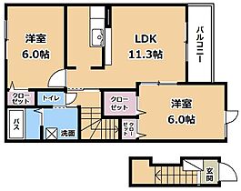 エトワール・フィラントA  ｜ 滋賀県栗東市辻（賃貸アパート2LDK・2階・56.26㎡） その2