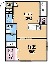 カルフールVIII  ｜ 滋賀県栗東市出庭（賃貸アパート1LDK・2階・45.00㎡） その2