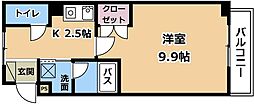 JR東海道・山陽本線 石山駅 徒歩2分の賃貸マンション 3階1Kの間取り