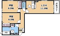 ルミライズ 1階2LDKの間取り