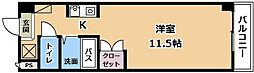 JR東海道・山陽本線 南草津駅 徒歩3分の賃貸マンション 6階ワンルームの間取り