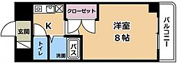 アイランド小野山 7階1Kの間取り
