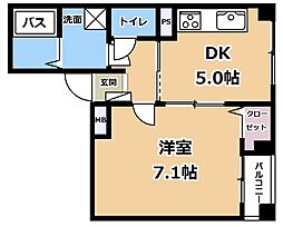 ヴィラ・グレイス浜大津 3階1DKの間取り