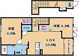 B-ブロッサム 2階1LDKの間取り
