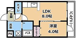 BlezioIII 6階1LDKの間取り