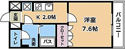ロイヤルヒルズ 1Kの間取図画像