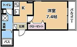 L'Allure御幸町 1Kの間取図画像