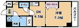 ヴェルジュ南草津 1DKの間取図画像