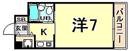西北チェリー 1Kの間取図画像