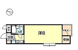 シティコア夙川 ワンルームの間取図画像