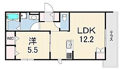 ガーデンビュー西宮北口 1LDKの間取図画像