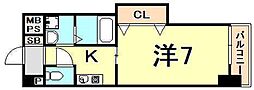エレナ西宮北口 1Kの間取図画像