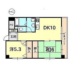 エクリュ2 2LDKの間取図画像