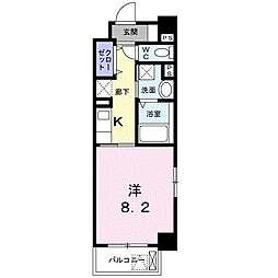 ミルト熊野 1Kの間取図画像