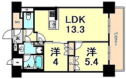 ブランシエスタ西宮 2LDKの間取図画像
