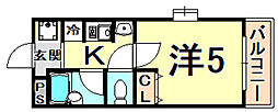 ストーンヘンジ(n') 1Kの間取図画像