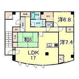 ヒルズコート駅前ビル 3LDKの間取図画像