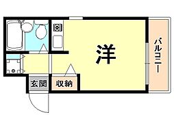 ロイヤルメゾン甲子園口5 ワンルームの間取図画像