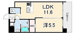 西宮市常磐町マンション 1LDKの間取図画像